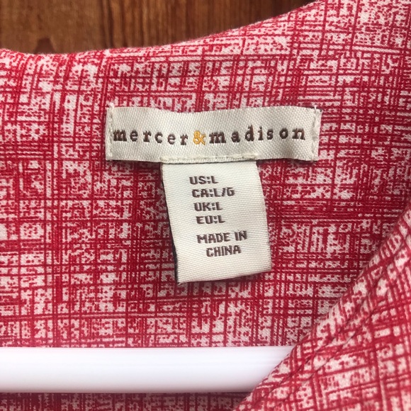 Mercer & Madison Red/White Short Sleeve Top - Picture 6 of 8